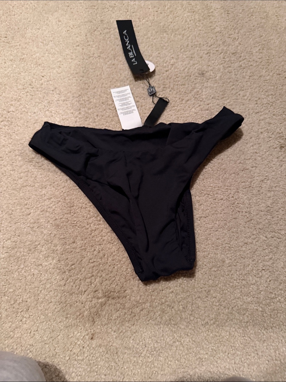 La Blanca Black Low-Rise Bikini Bottom